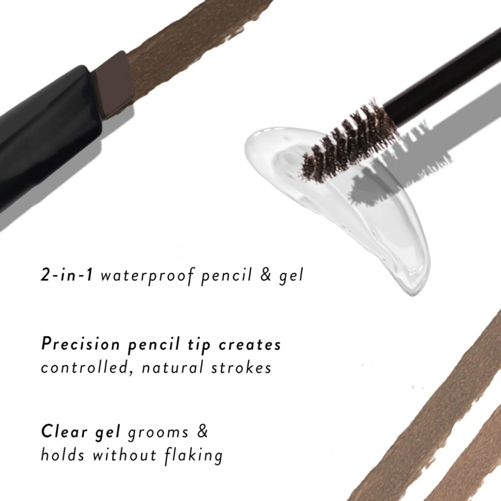 Laura Geller Sculpt-N-Stay Waterproof Brow Pencil & Gel: Soft Black, NIB - Picture 5 of 5